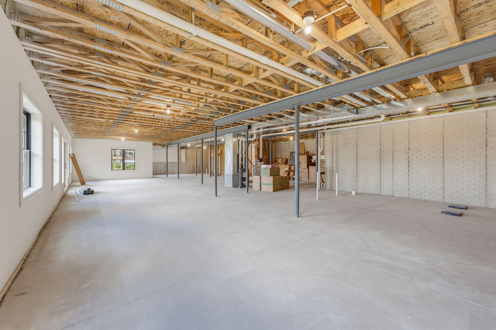 Framing for a basement remodel by Corinth Basement Remodeling